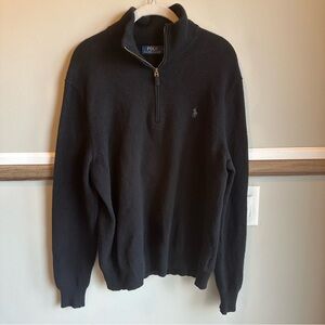 POLO Ralph Lauren 1/4 Zip Sweater Pullover Wool Cashmere Black